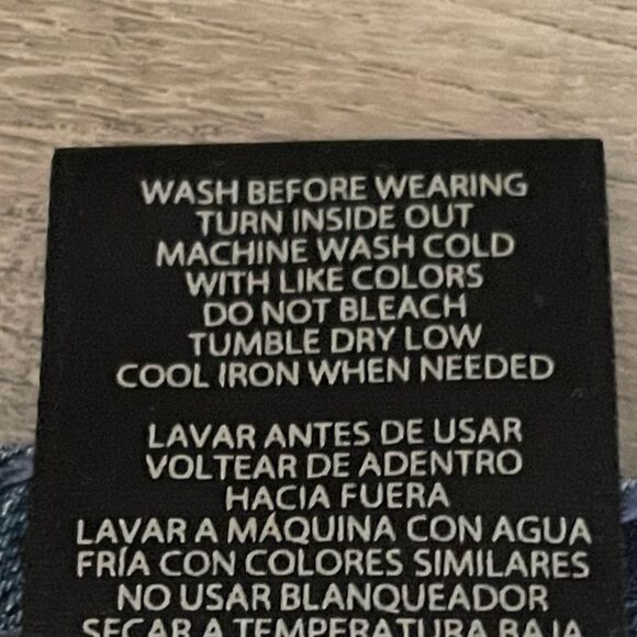 Seven7 Women’s Size 14 Mid Rise Ankle Boot Jeans Blue Stretch Denim Grommet Hem - Picture 10 of 11